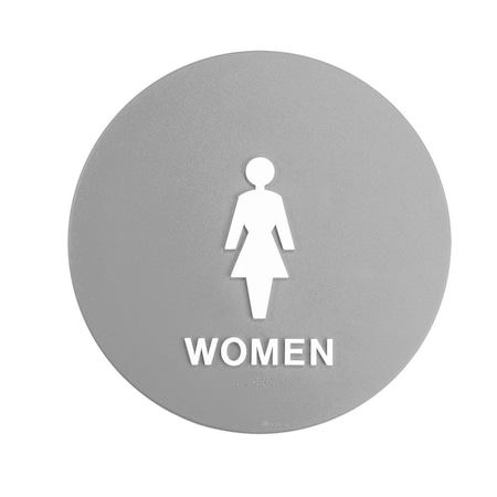 Bcf 12 x 12, Women Door Sign, Circular Print, Picture & Text, Gray SBH12W-GRAY